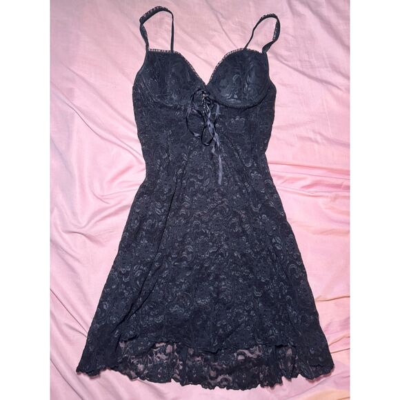Size Small Private Luxuries Black Lace Slip - Picture 1 of 3
